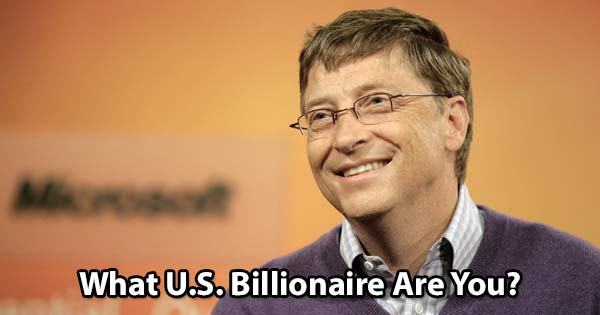 Person resembling Bill Gates smiling in front of Microsoft logo