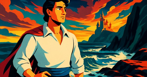 Prince Eric from The Little Mermaid smiling in his royal outfit
