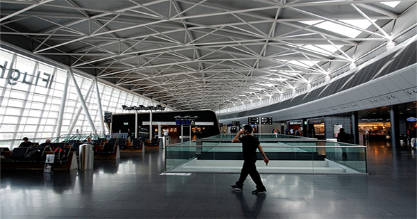 When taking a flight you arrive at the airport...