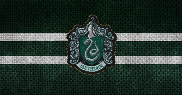 Slytherin Hogwarts House quiz result with green and silver crest