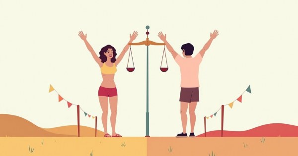 A clean split composition showing contrasting masculine and feminine symbolic elements