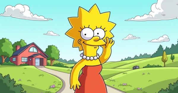 Lisa Simpson playing her saxophone in her Springfield bedroom.