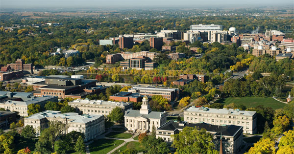 Scenic Iowa City skyline reflecting small town charm and college culture